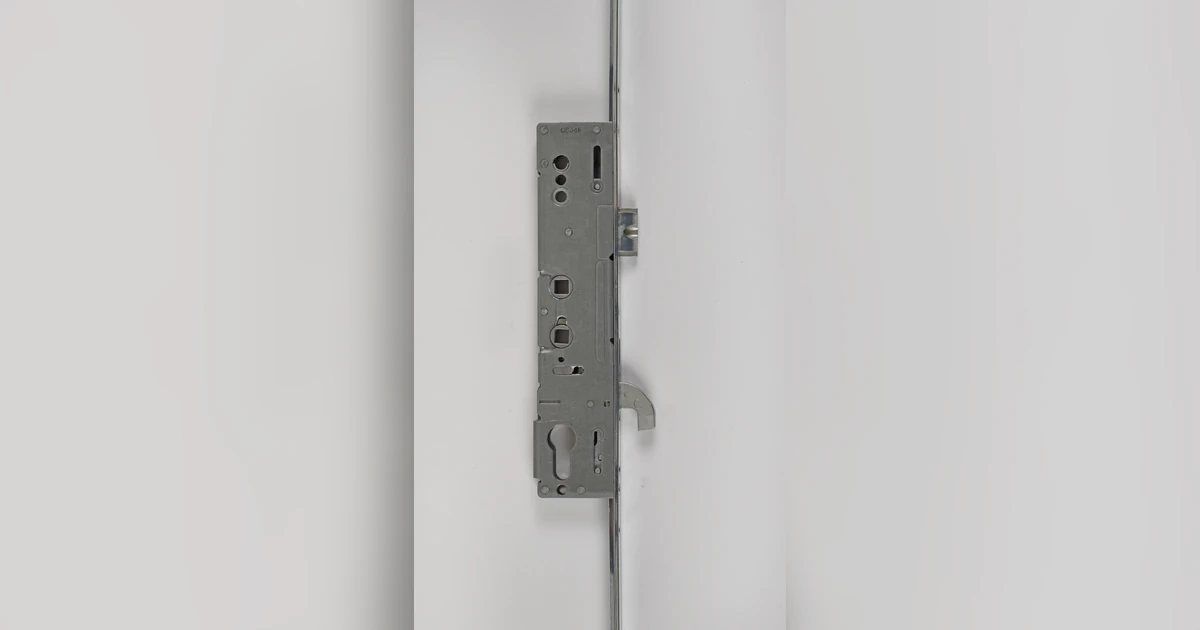 Eurospec Multipoint Door Lock centre case angled, showing lock mechanisms
